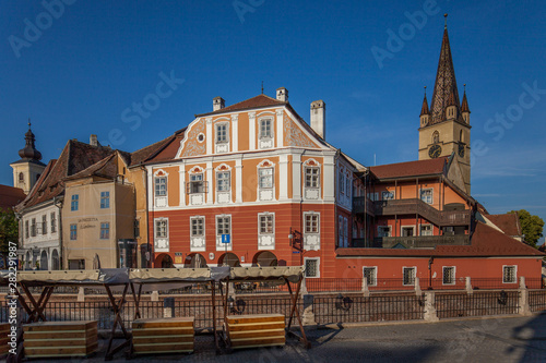 Sibiu morning sunrise without people