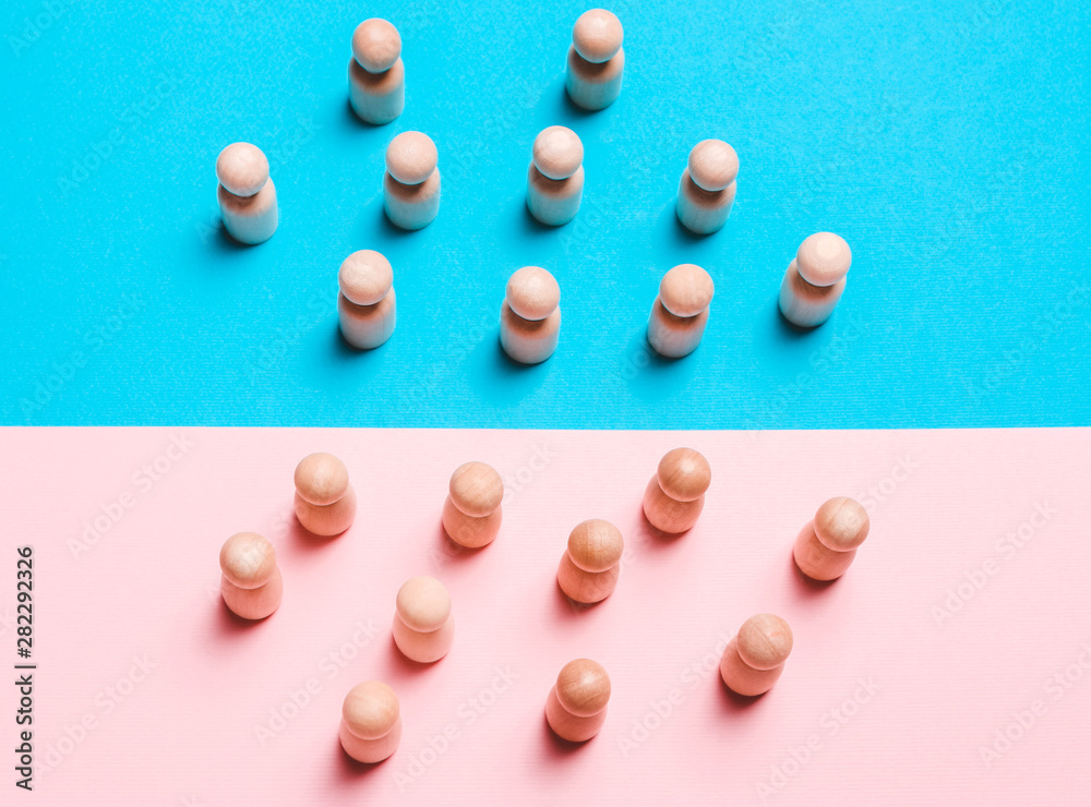 concept of sexism, discrimination, feminism, inequality, financial, social superiority of the men and women of career growth concept of sexism, discrimination, feminism, inequality, financial, social superiority of the men and women of career growth