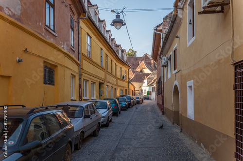 Sibiu morning sunrise without people