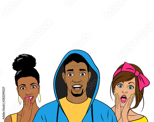 International group of people on white background. Vector illustration