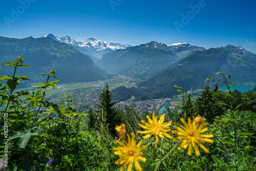 Scenic view of Interlaken and Wengen from Harder Kulm