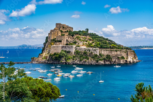 Aragonese Castle - Castello Aragonese on a beautiful summer day, Ischia island, Italy photo