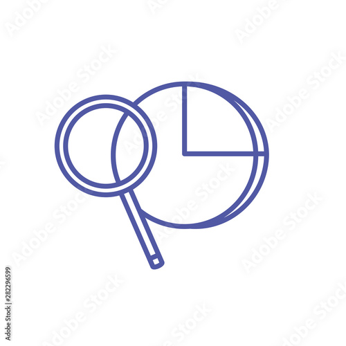 statistical graphics circular with search magnifying glass