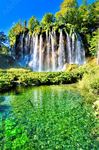 Beautiful waterfalls of Plitvice Lakes National Park  Croatia