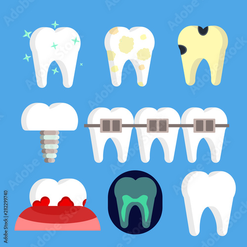 Dentist stomatology icons 