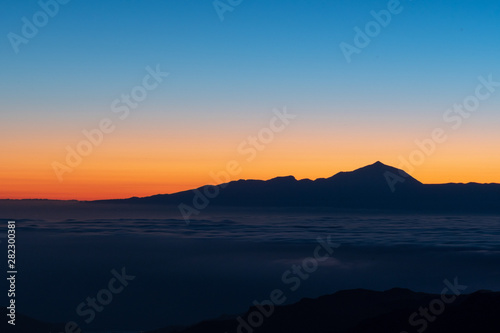 Teide and clouds sunset