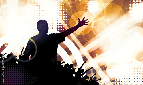 Silhouette of a party crowd
