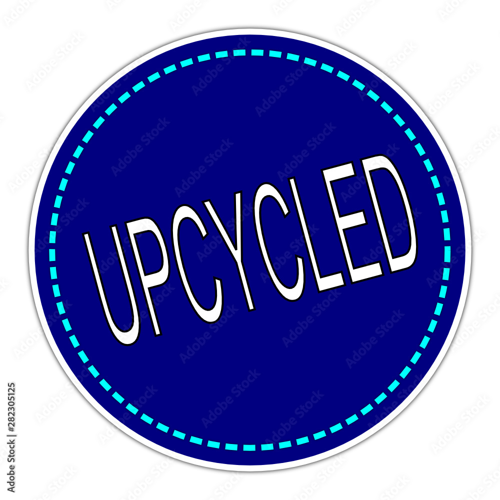 Upcycled sticker on white background - illustration