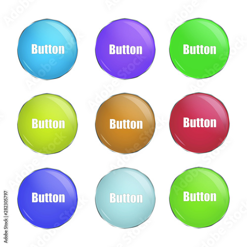 Simply button, green and blue. good for any act like download or whar you choose you choose. Isolated on white background with space for writing. most relevant color