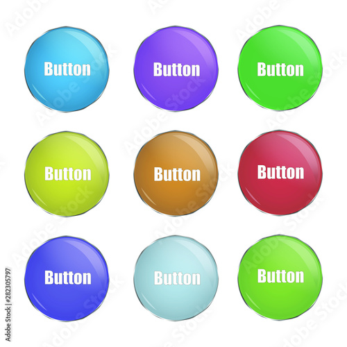 Simply button, green and blue. good for any act like download or whar you choose you choose. Isolated on white background with space for writing. most relevant color photo