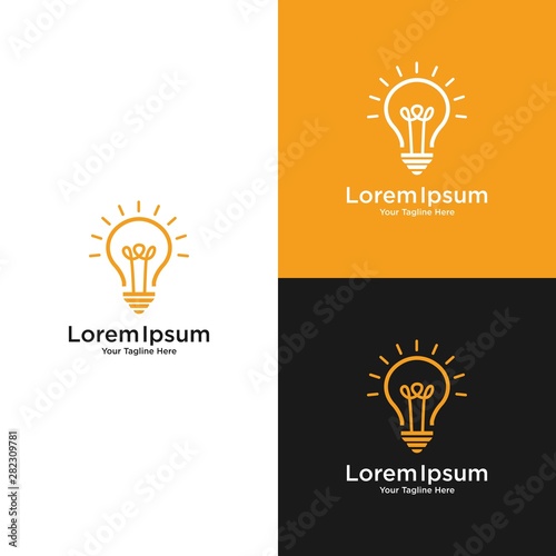 bulb ilustration logo design vector icon download template 