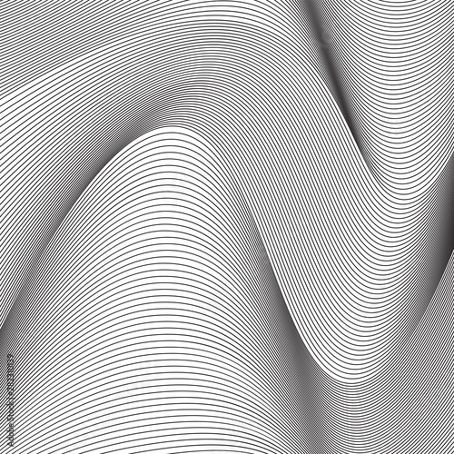 black and white wavy pattern. abstract vector background 