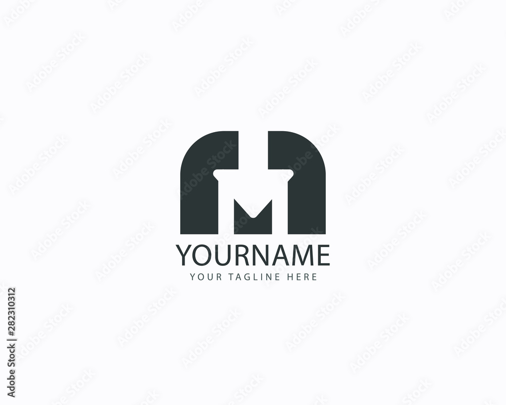 Obraz premium Abstract initial letter M arrow up logo