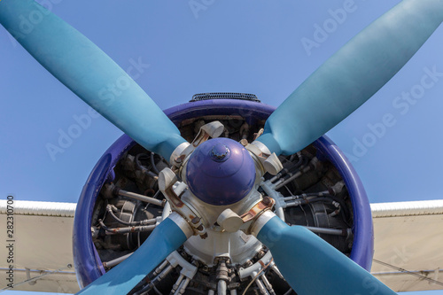 Antonov An-2 biplane propeller airplane in the Aeropark, Budapest.