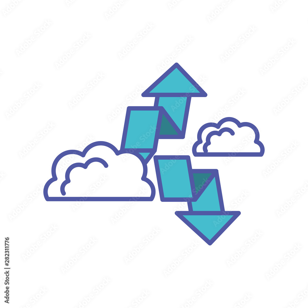 cloud computing with set of arrows cloud computing with set of arrows