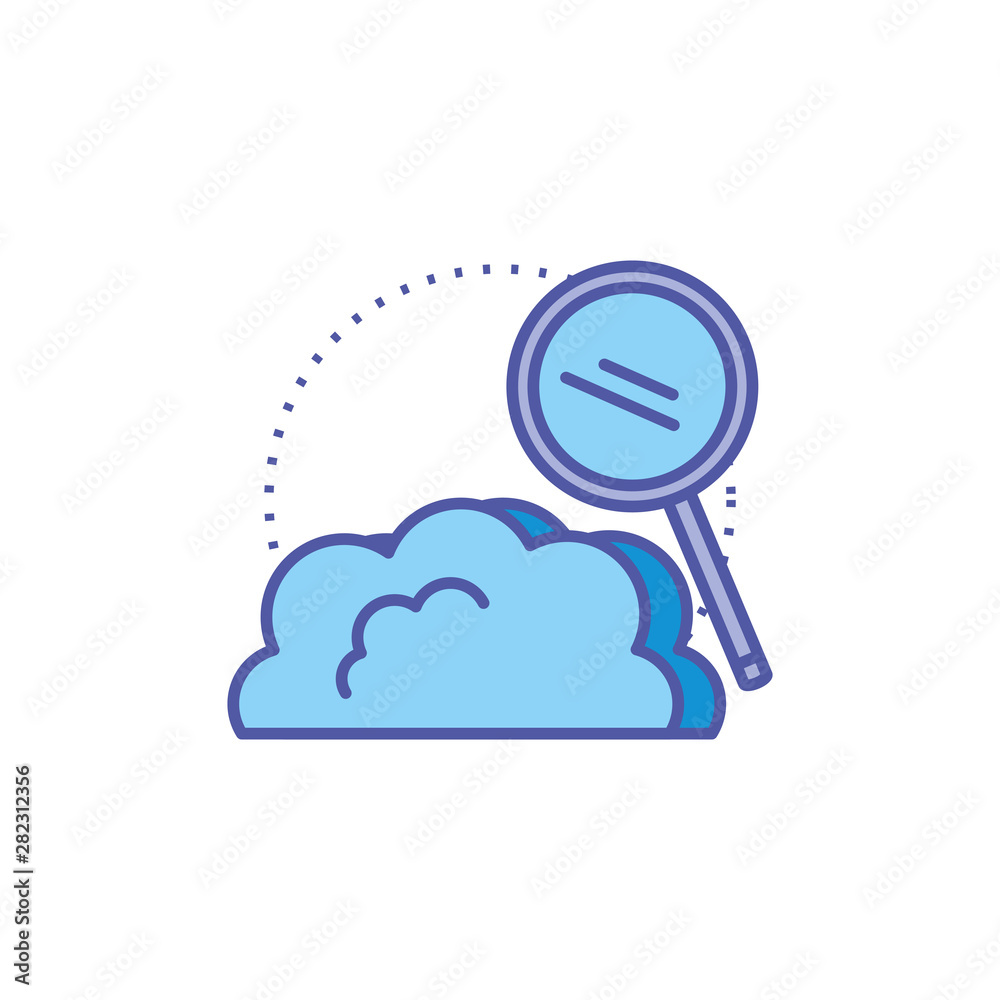cloud computing technology with search magnifying glass cloud computing technology with search magnifying glass
