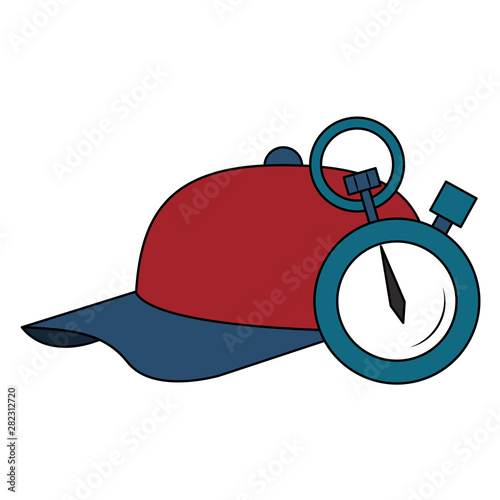 cap sport hat style cartoon