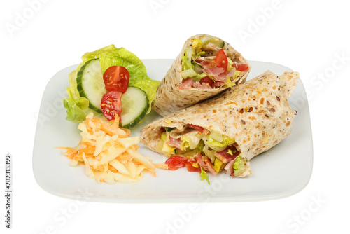 Sandwich wraps and salad