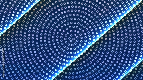 Futuristing background with bright neon spiral rings and laser lights.