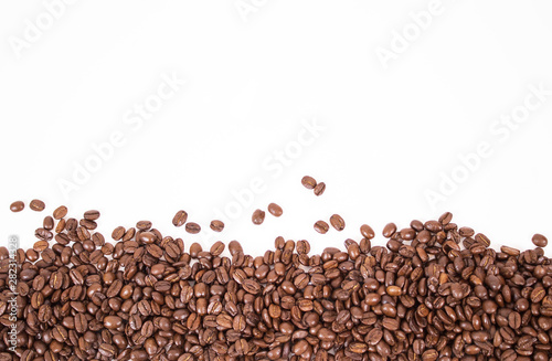 mockup of coffee beans on isolated white background