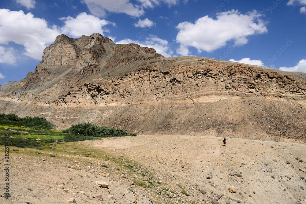 View on the Shakhdara valley alternative path to the Pamir Highway, Tajikistan.