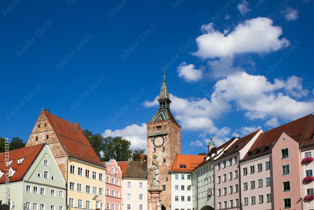 Main square with Marie fountain in Landsberg am Lech Main square with Marie fountain in Landsberg am Lech