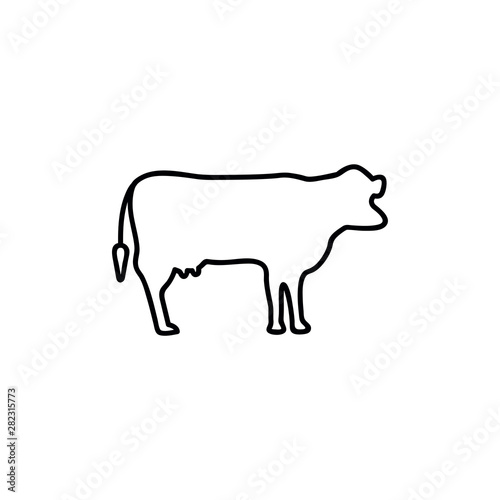 Cow, farm animal line icon. Vector graphics, a linear pattern on a white background, eps 10.