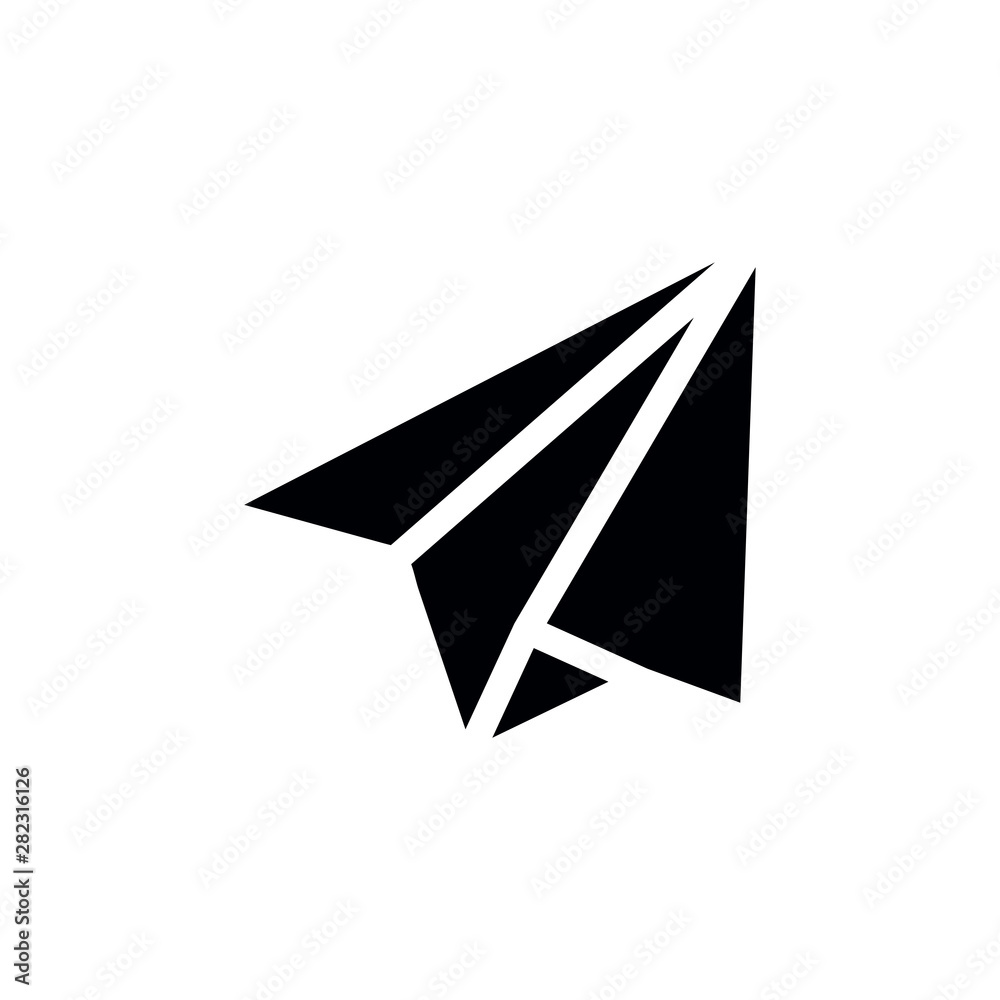 Paper plane icon. Flat vector illustration in black on white background. EPS 10 Paper plane icon. Flat vector illustration in black on white background. EPS 10