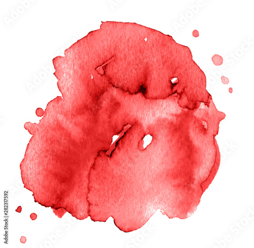 Colorful abstract watercolor texture stain with splashes and spatters. Modern creative watercolor background for trendy design.