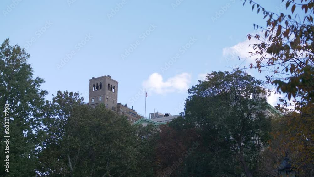 NYC Classic Buildings And Close Up Of Autumn Trees In Beautiful Manhattan New York NYC Classic Buildings And Close Up Of Autumn Trees In Beautiful Manhattan New York
