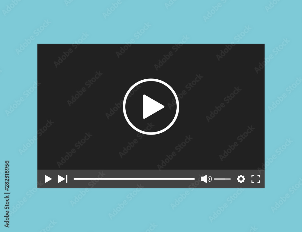Video player web application interface template. Bar screen window application. Movie template. Video player web application interface template. Bar screen window application. Movie template.