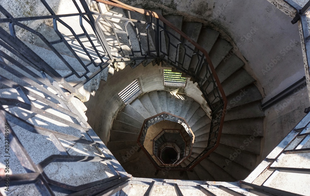 Obraz premium Spiral staircase in the Volt lighthouse in Brunatte village