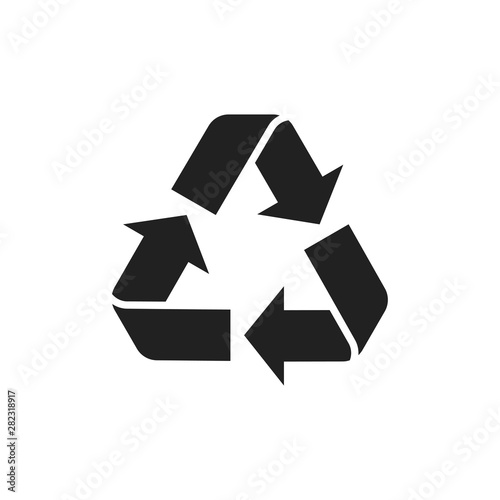 Recycle isolated icon. Symbol of recycling. Care of nature sign. Ecology arrow sign.