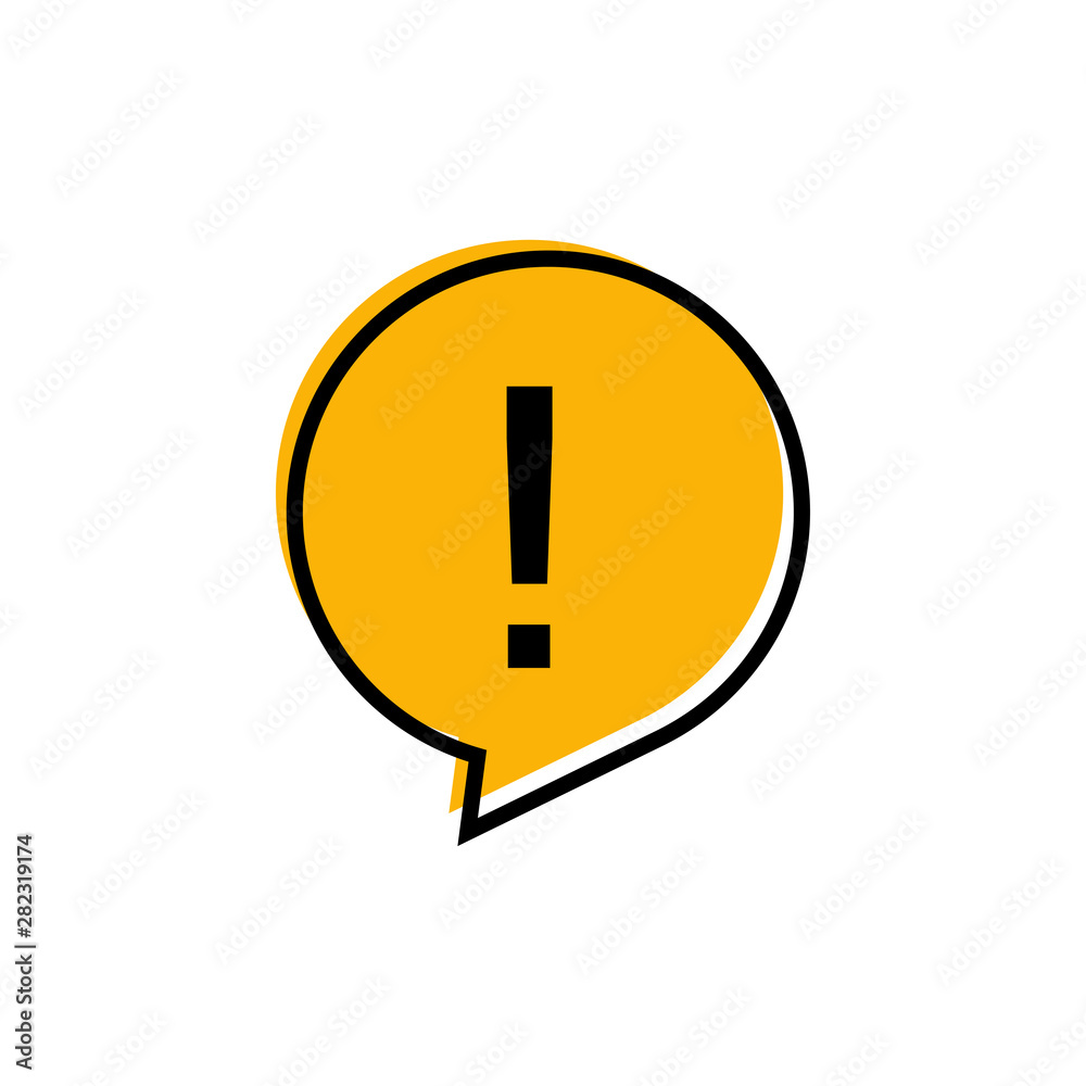 Exclamation round important sign. Yellow isolated attention sign. Hazard symbol. Exclamation round important sign. Yellow isolated attention sign. Hazard symbol.