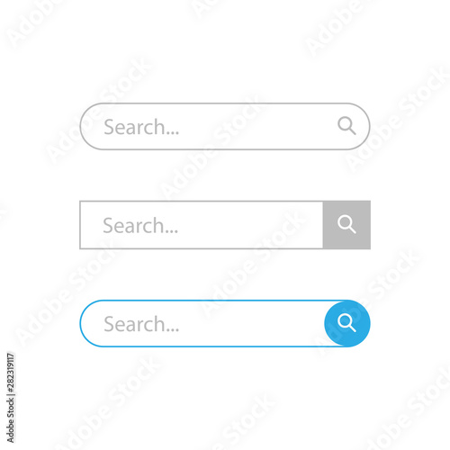 Search bar web isolated elements template for application or interfaces. Website graphic template.