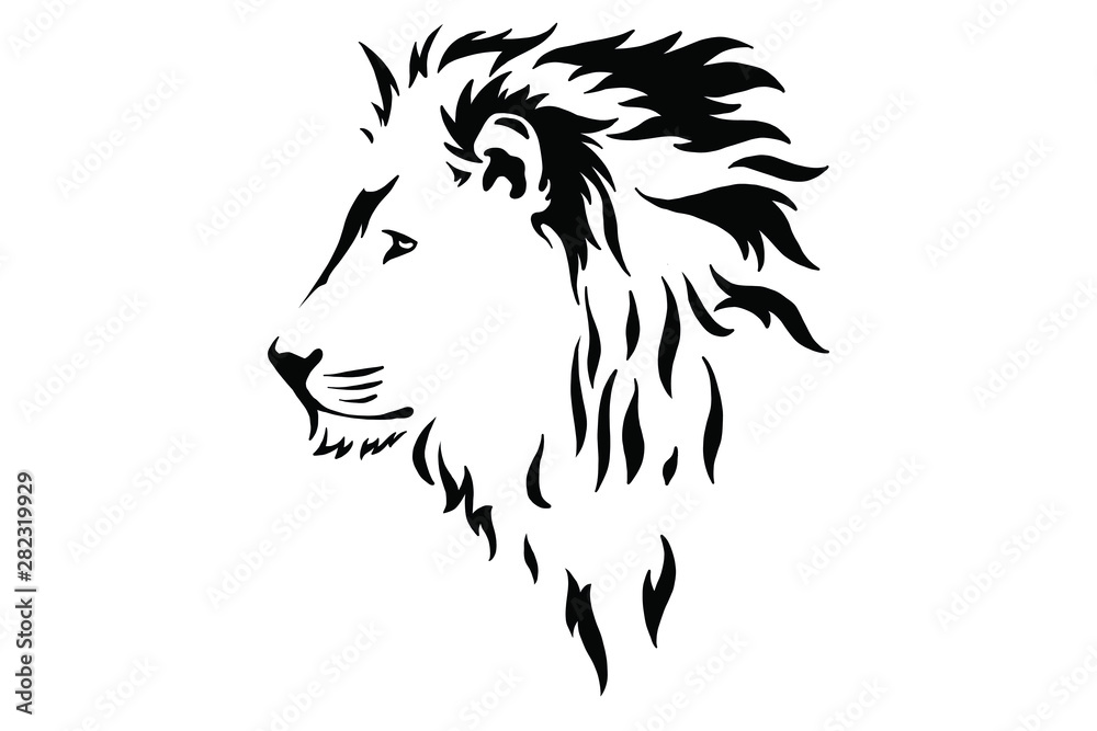 Lion Head Logo Vector Template Illustration Graphic Design