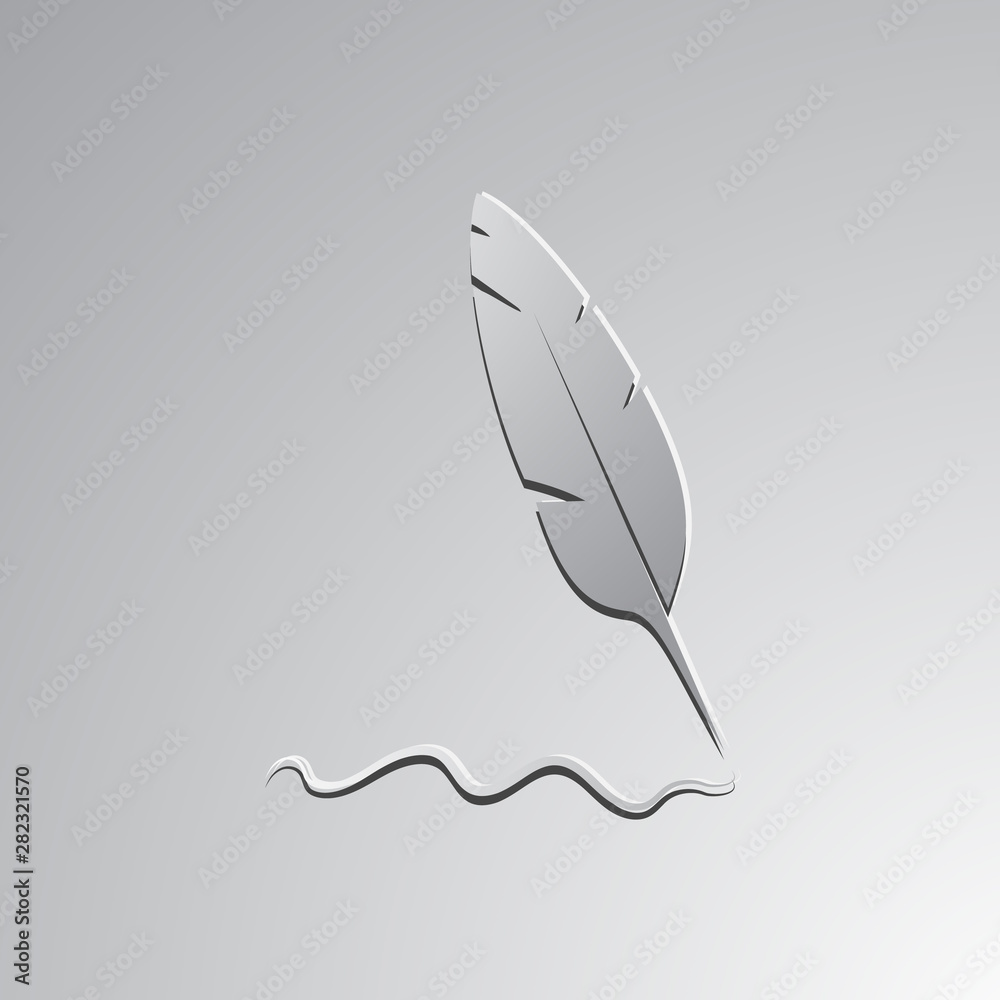 Feather pen vector illustration. Isolated icon.