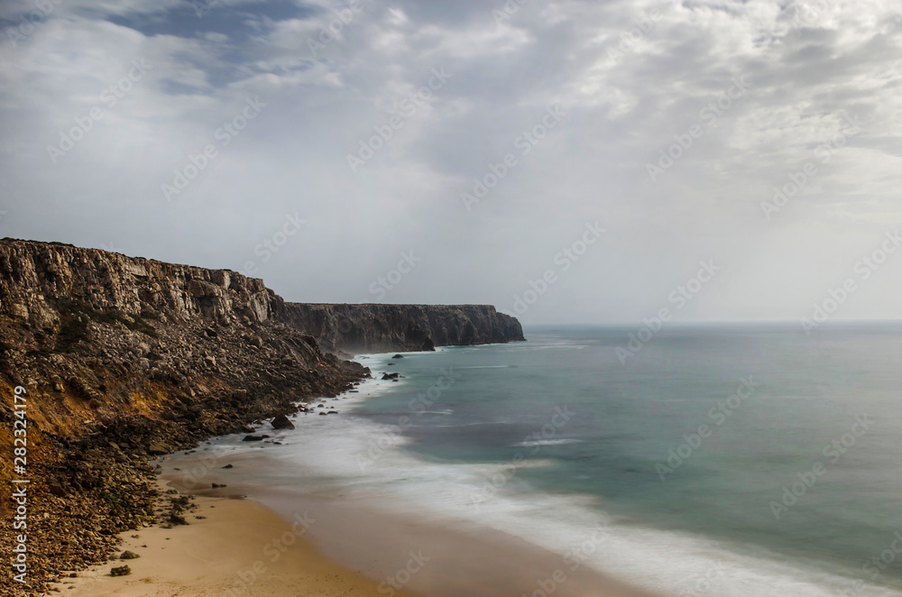 Wild and undiscovered beaches and cliffs in the Algarve's West Coast, near Lagos, Portugal. 