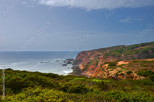 Wild and undiscovered beaches and cliffs in the Algarve's West Coast, near Lagos, Portugal. 