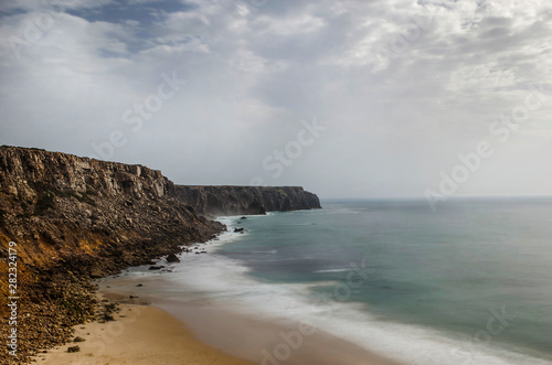 Wild and undiscovered beaches and cliffs in the Algarve's West Coast, near Lagos, Portugal. 