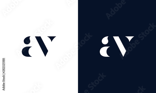 Abstract letter AV logo. This logo icon incorporate with abstract shape in the creative way. It look like letter AV. photo