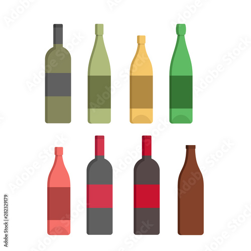Wine-making. Design for wine. Tasting. Sommelier. Vector of bottles of wine.