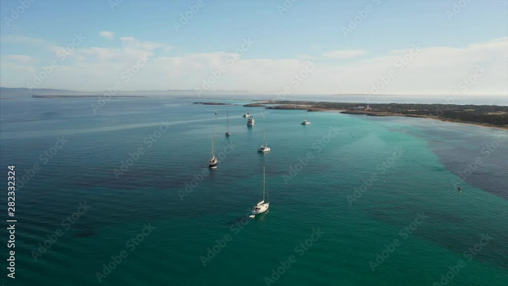 Beautiful view of the bay with yachts aerial view Beautiful view of the bay with yachts aerial view