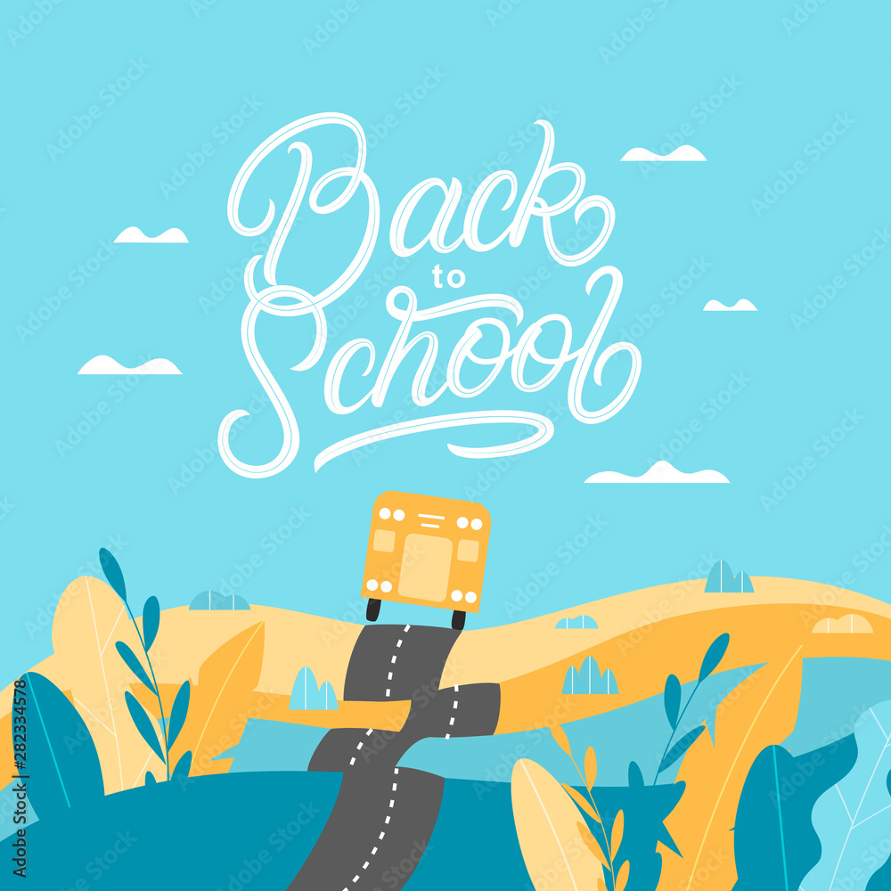 Fototapeta premium Back to school hand written lettering