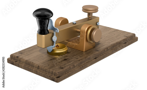 Ancient telegraph device, 3D rendering photo