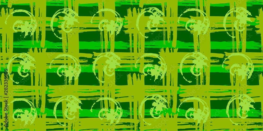 Fototapeta premium Seamless original pattern. Cage, squares, plaid, polo. Vector abstract hand drawing. Geometric