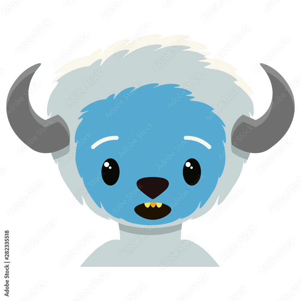 Naklejka premium Vector cute yeti colorful isolated