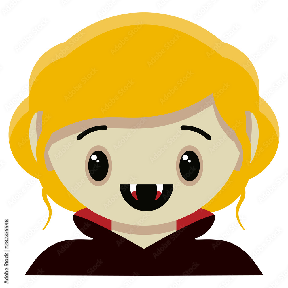Vector cute female vampire colorful isolated