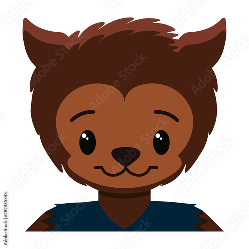 Vector cute werewolf colorful isolated