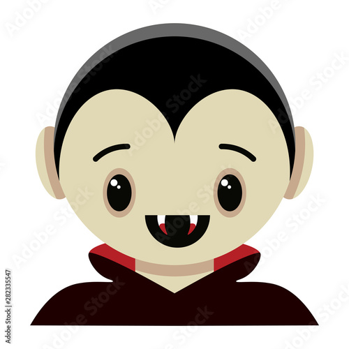 Vector cute male vampire colorful isolated